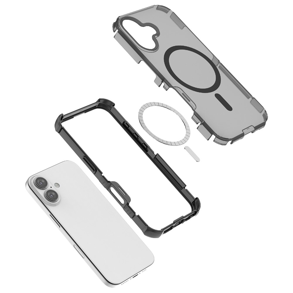  iPhone 16 Skal MagSafe Shockproof Hybrid Vit