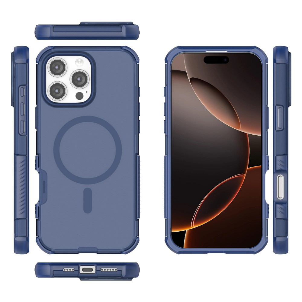 iPhone 16 Pro Skal MagSafe Shockproof Hybrid Blå