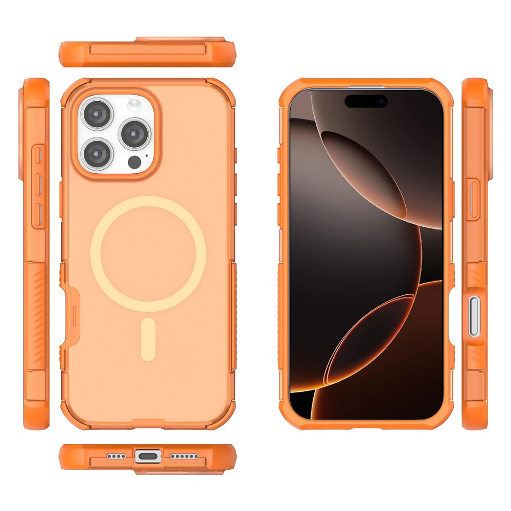  iPhone 16 Pro Skal MagSafe Shockproof Hybrid Orange
