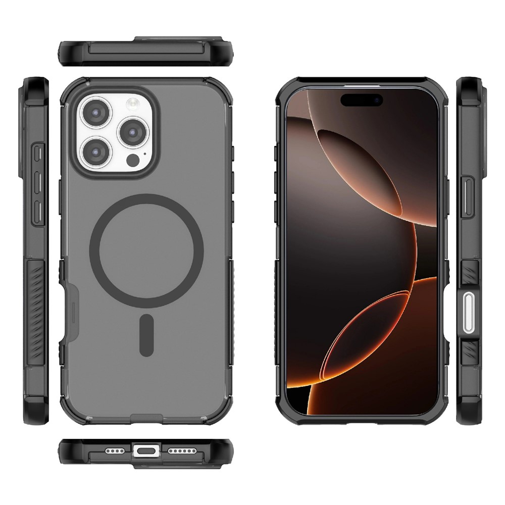  iPhone 16 Pro Max Skal MagSafe Shockproof Hybrid Svart