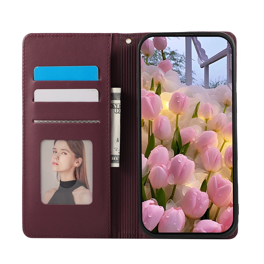  Samsung Galaxy A57 5G Fodral RFID Rhombus Läder Röd