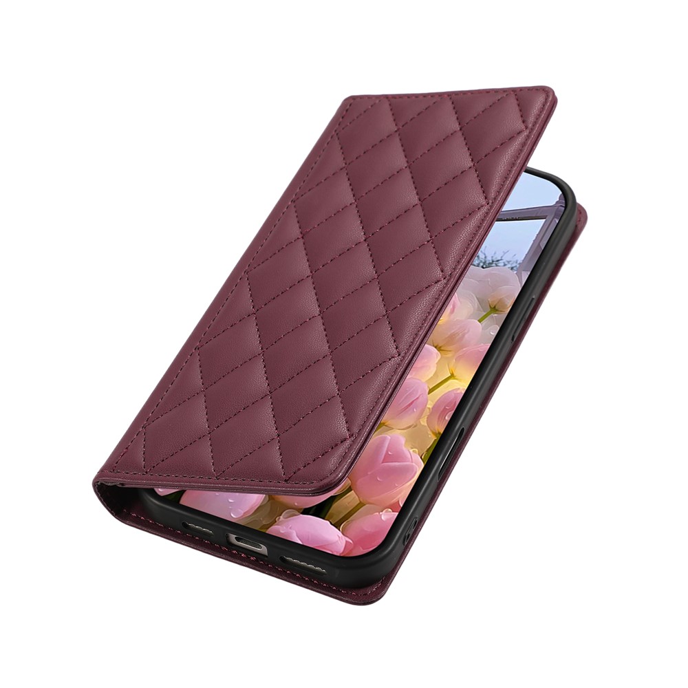  Samsung Galaxy A57 5G Fodral RFID Rhombus Läder Röd