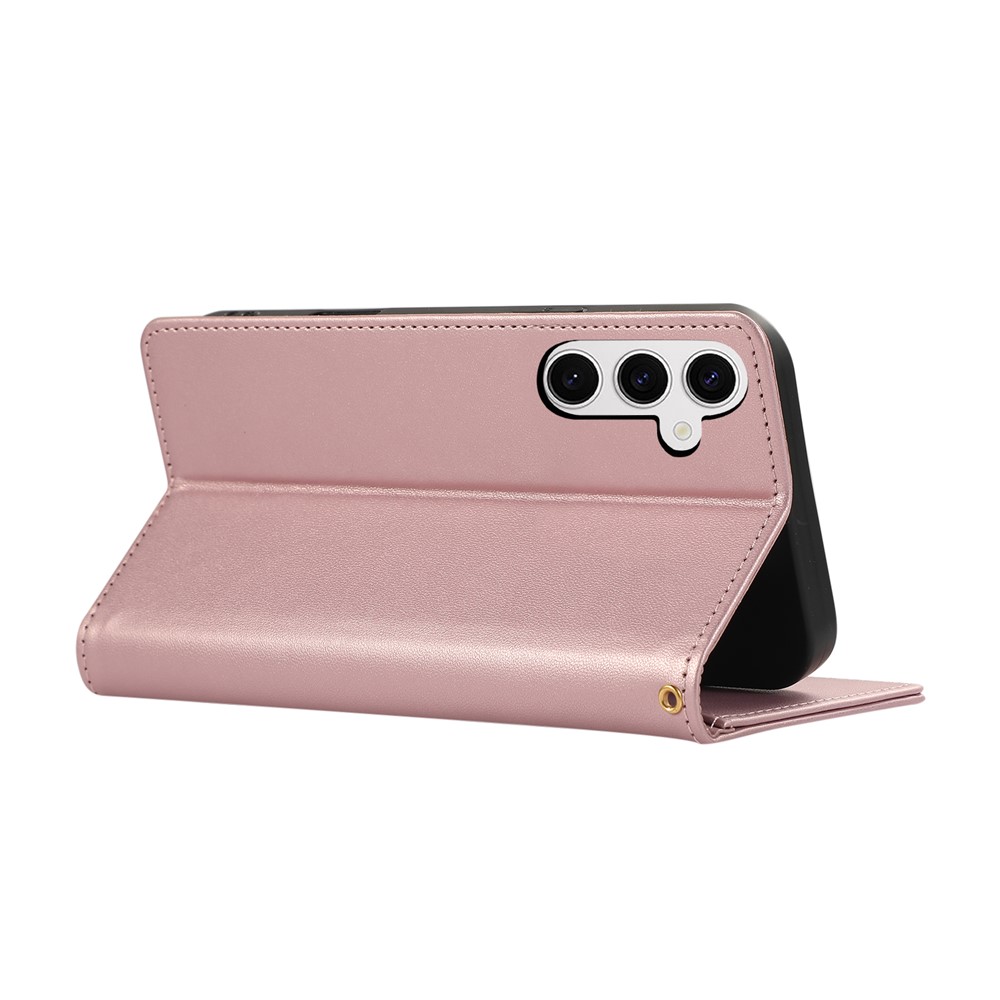  Samsung Galaxy A57 5G Fodral RFID Rhombus Läder Roséguld