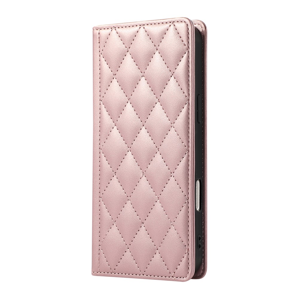  Samsung Galaxy A57 5G Fodral RFID Rhombus Läder Roséguld