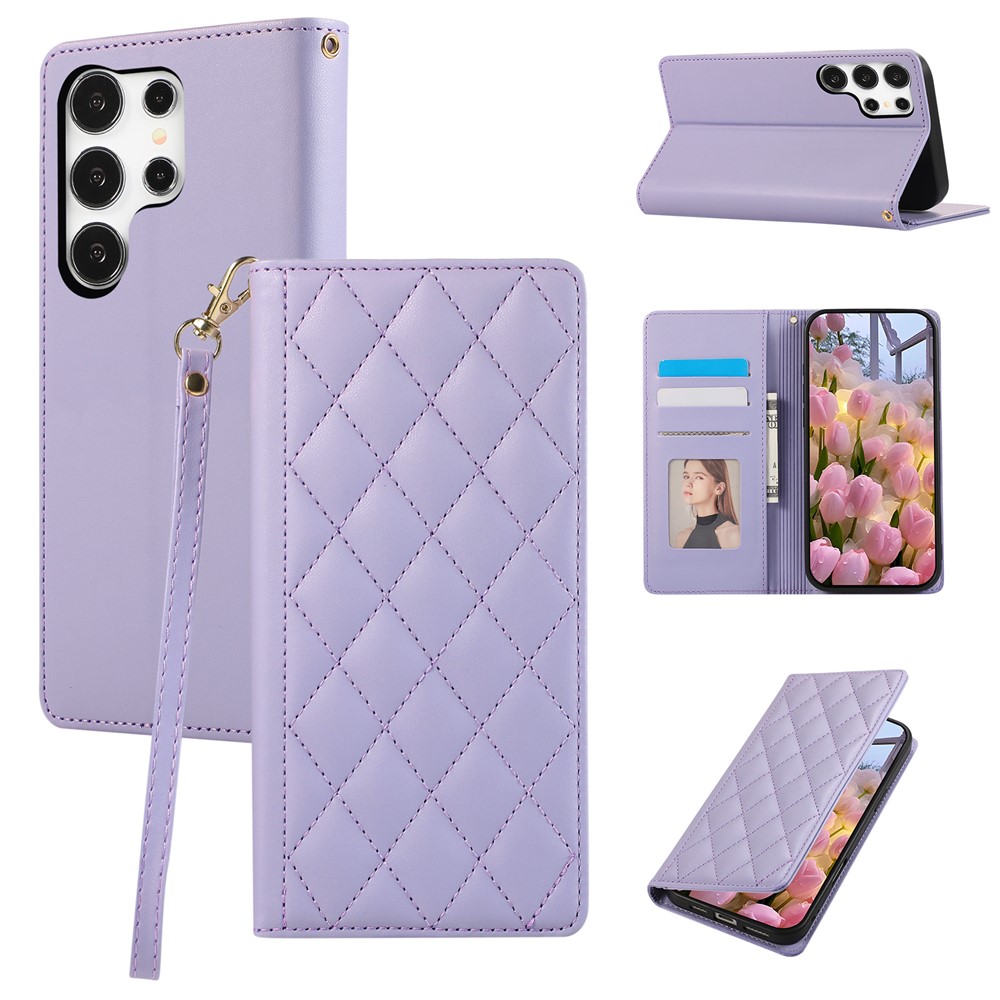  Samsung Galaxy S26 Ultra Fodral RFID Rhombus Läder Lila