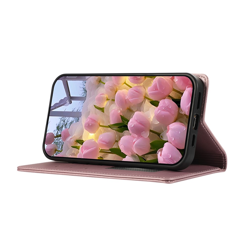  Samsung Galaxy S26 Fodral RFID Rhombus Läder Roséguld