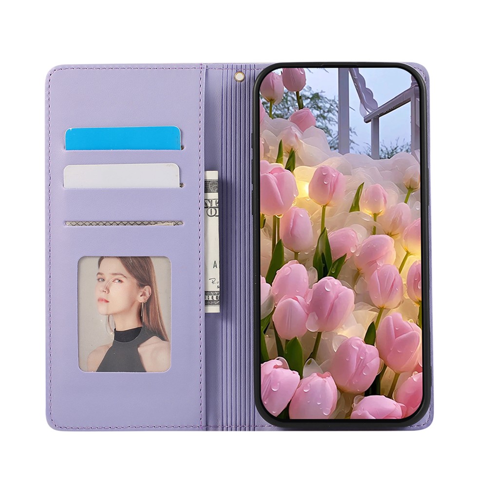  Samsung Galaxy S26 Plus Fodral RFID Rhombus Läder Lila