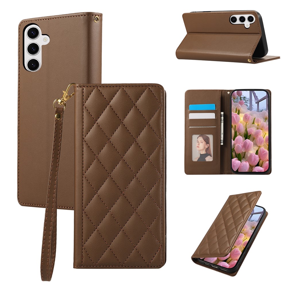  Samsung Galaxy S26 Plus Fodral RFID Rhombus Läder Brun