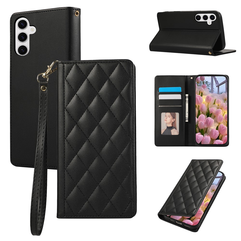  Samsung Galaxy S26 Plus Fodral RFID Rhombus Läder Svart