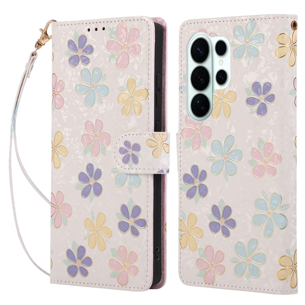  Samsung Galaxy S26 Ultra Fodral RFID Läder Färgglada Blommor