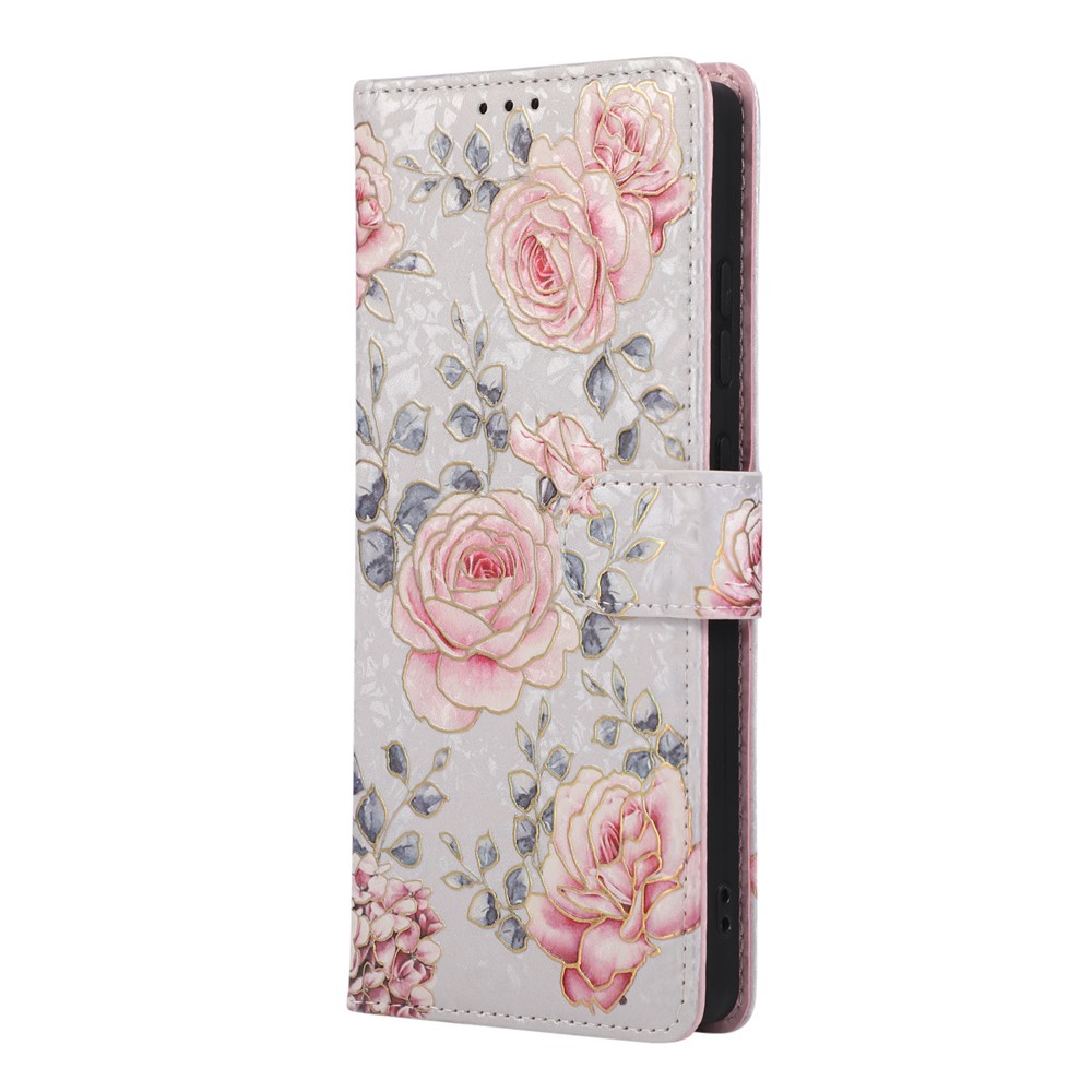  Samsung Galaxy S26 Ultra Fodral RFID Läder Rosa Blommor