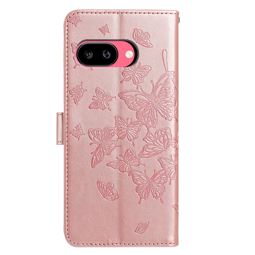  Google Pixel 10a Fodral Med Fjäril Tryck Roséguld