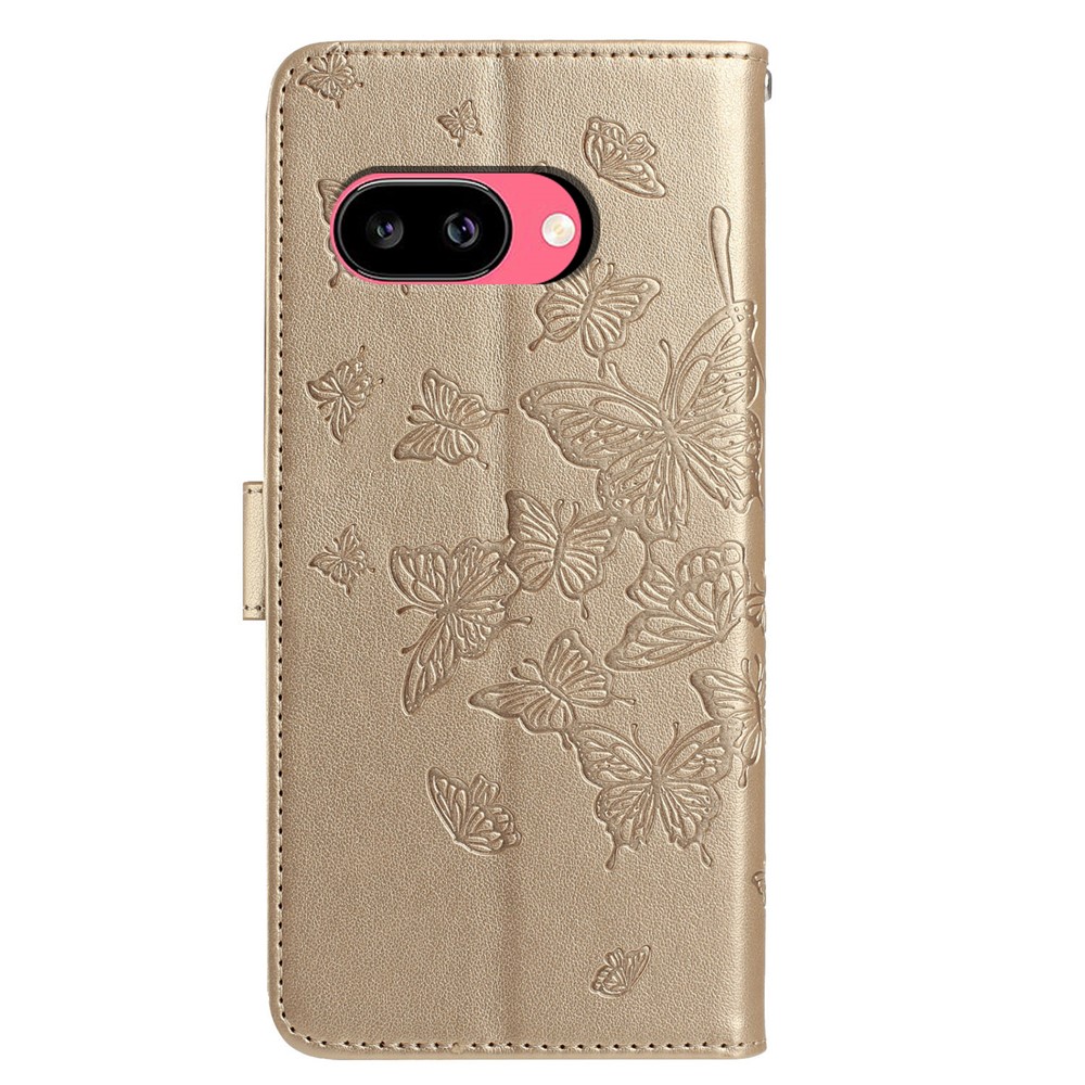  Google Pixel 10a Fodral Med Fjäril Tryck Guld