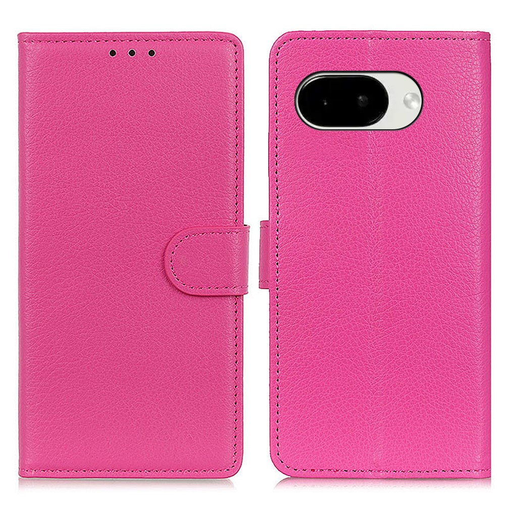  Google Pixel 10a Fodral Litchi Läder Rosa