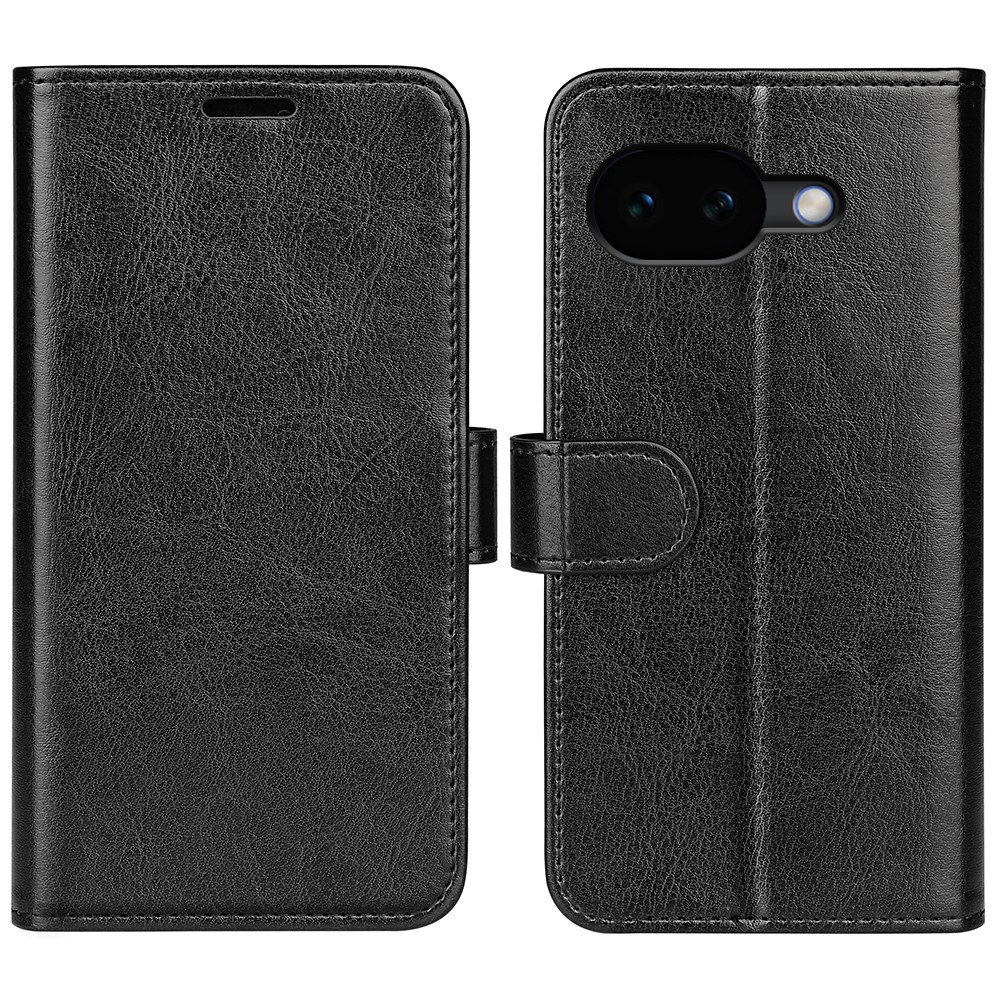  Google Pixel 10a Fodral Crazy Horse Läder Svart