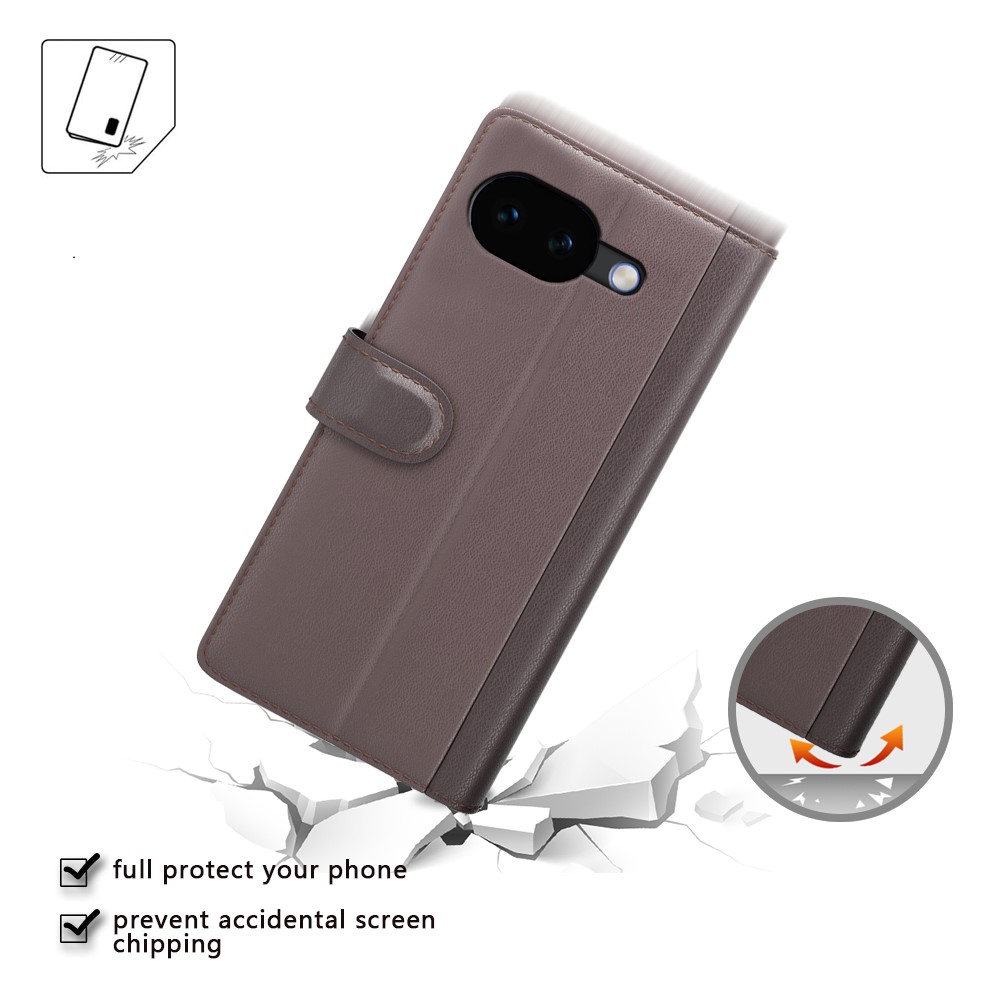  Google Pixel 10a Fodral Premium Äkta Läder Brun