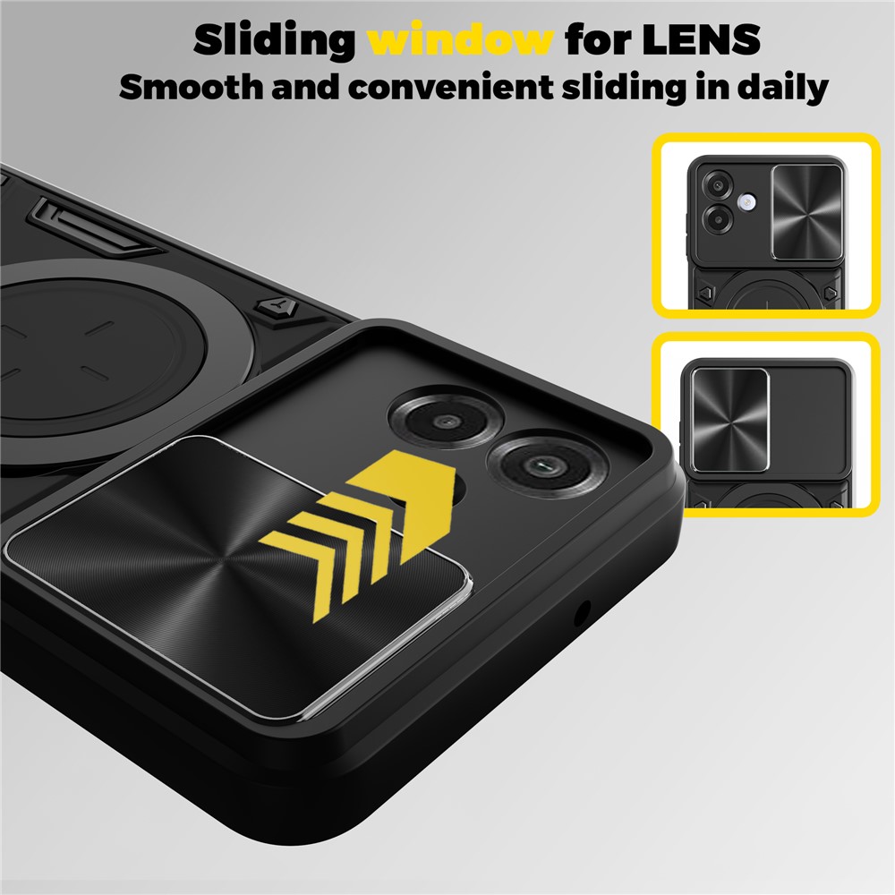  Samsung Galaxy A07 4G Skal CamShield Kickstand Hybrid Svart