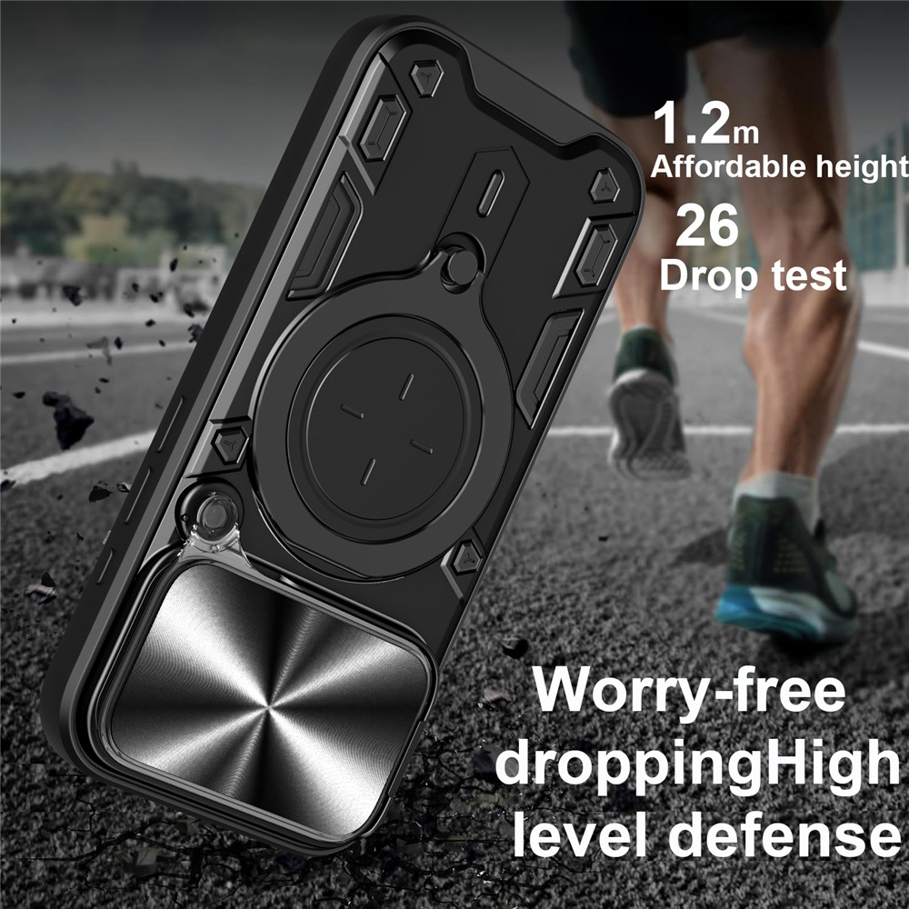  iPhone 17 Pro Skal CamShield Kickstand Hybrid Svart