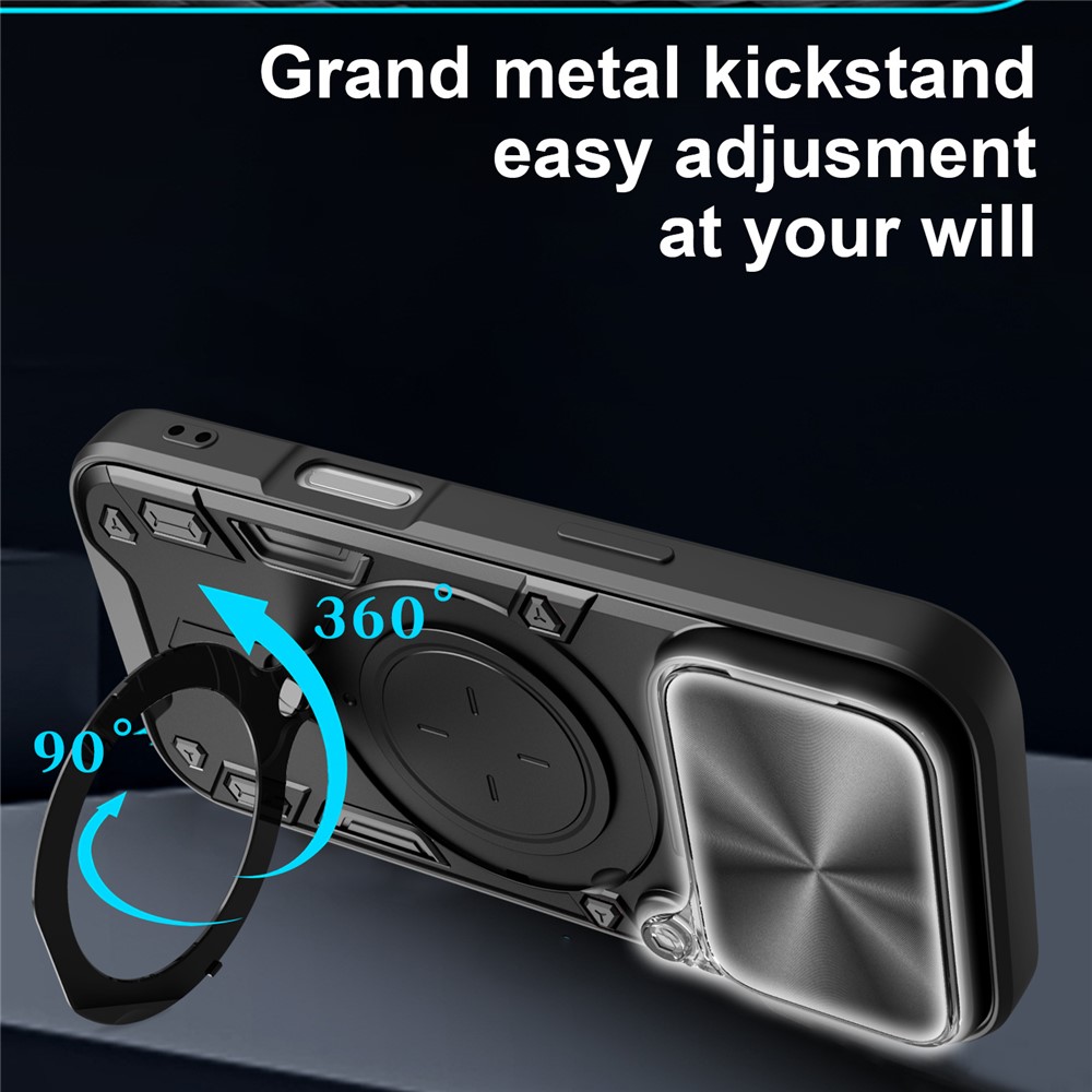  iPhone 17 Pro Skal CamShield Kickstand Hybrid Svart