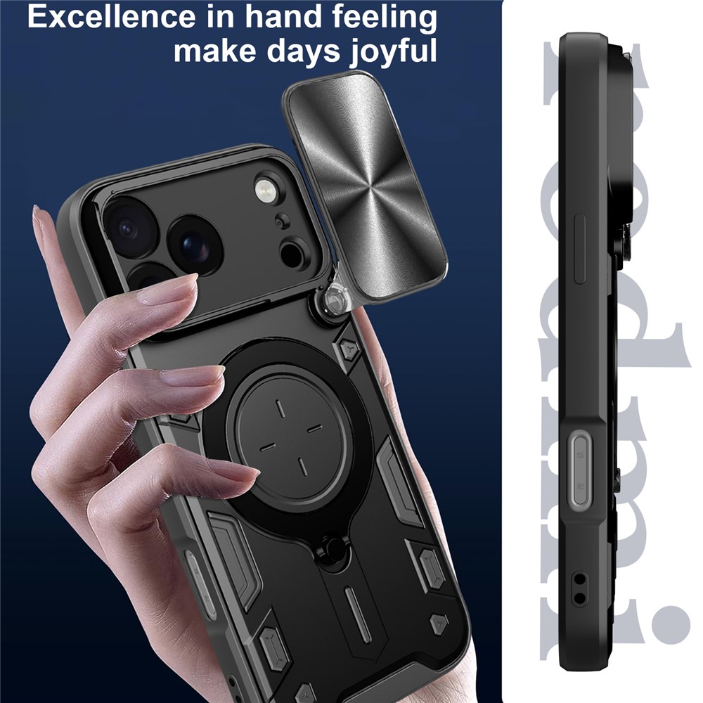  iPhone 17 Pro Max Skal CamShield Kickstand Hybrid Svart