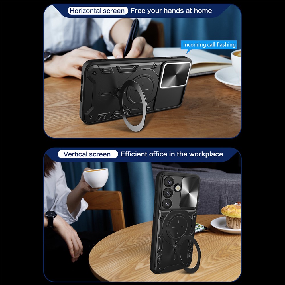  Samsung Galaxy S26 Plus Skal CamShield Kickstand Hybrid Svart
