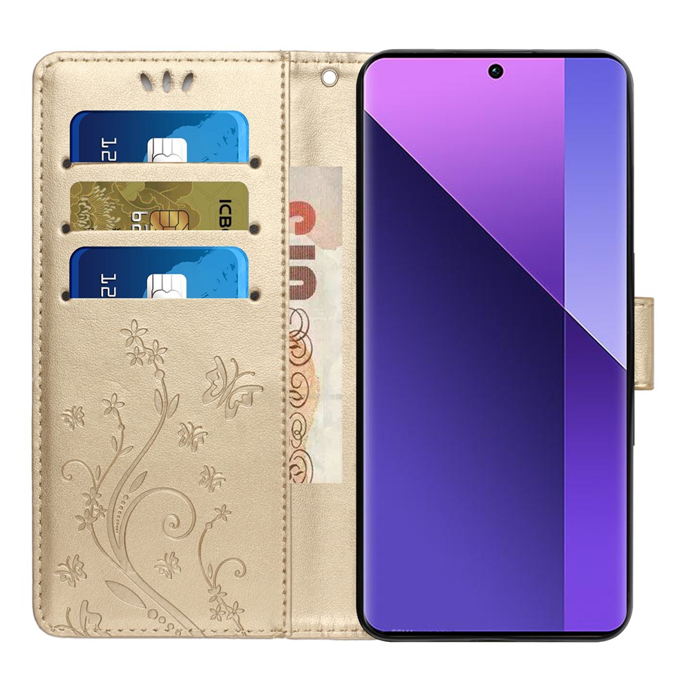  Google Pixel 10a Fodral Med Blommigt Tryck Guld