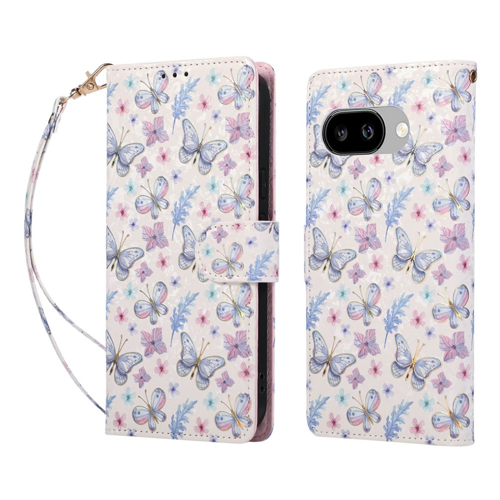  Google Pixel 10a Fodral RFID Läder Fjärilar / Blommor