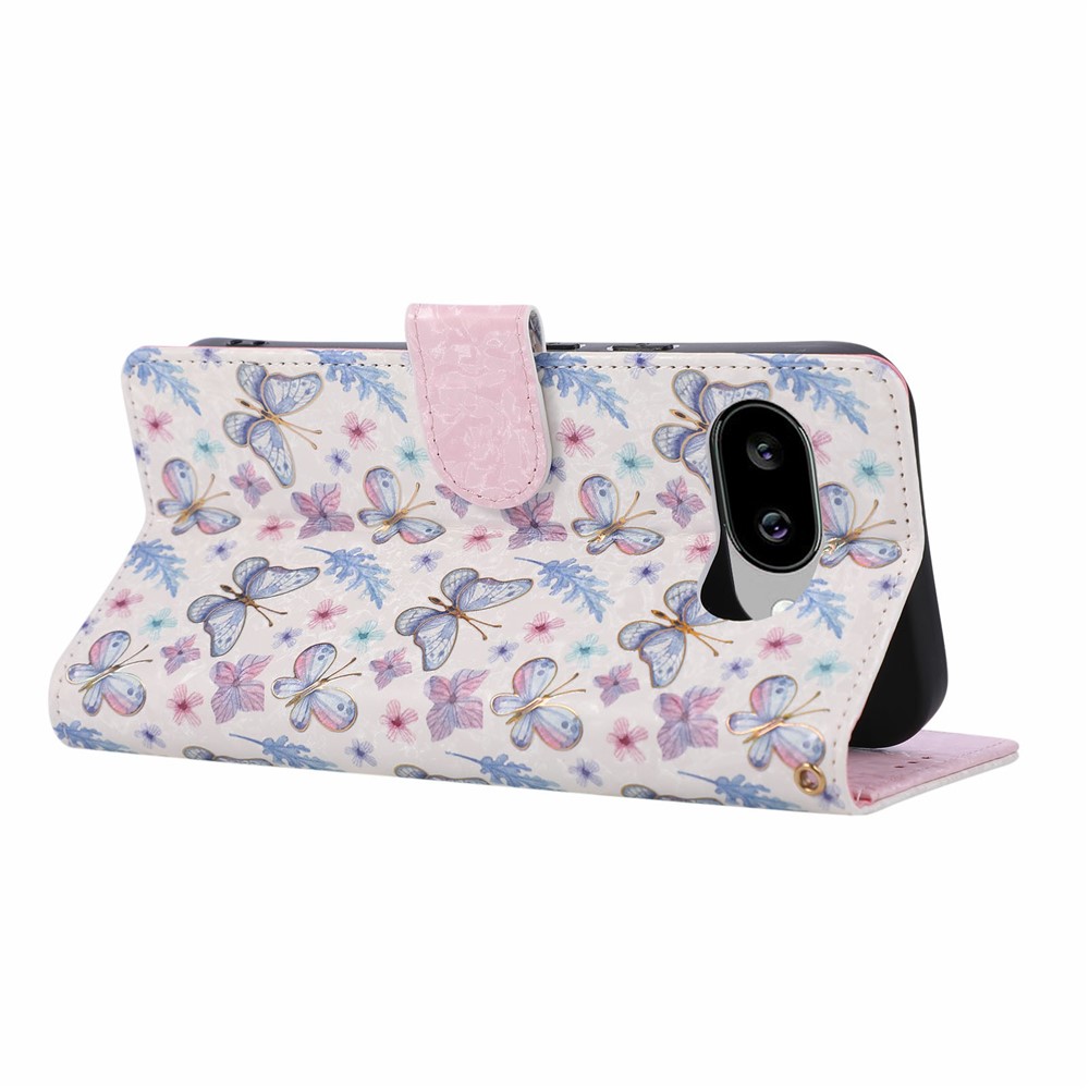  Google Pixel 10a Fodral RFID Läder Fjärilar / Blommor