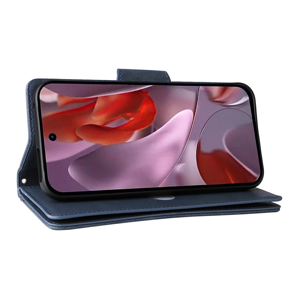  Google Pixel 10a Fodral Med Kortfack Läder Blå