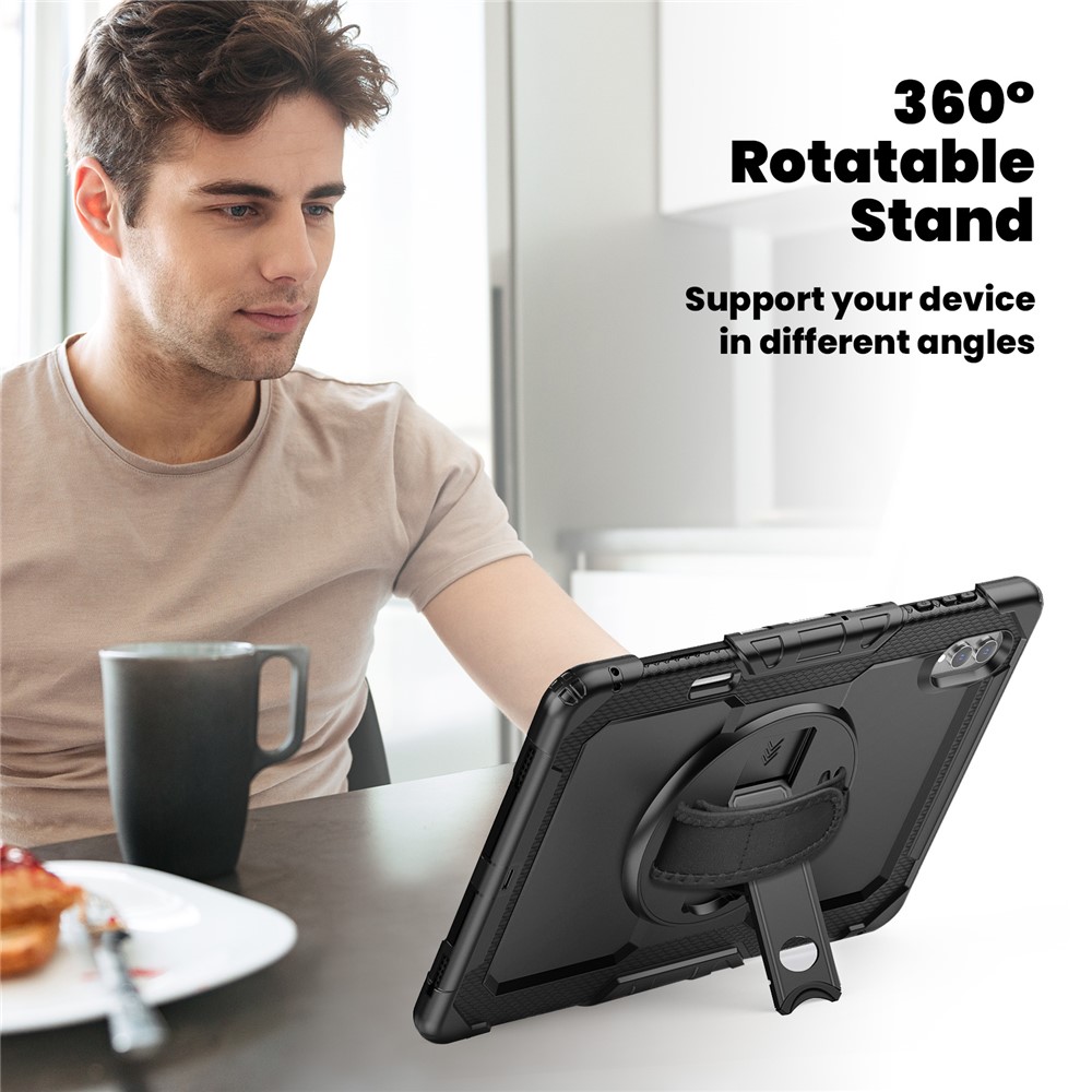  Galaxy Tab S11 Ultra Skal 360 Shockproof Hybrid Kickstand Svart