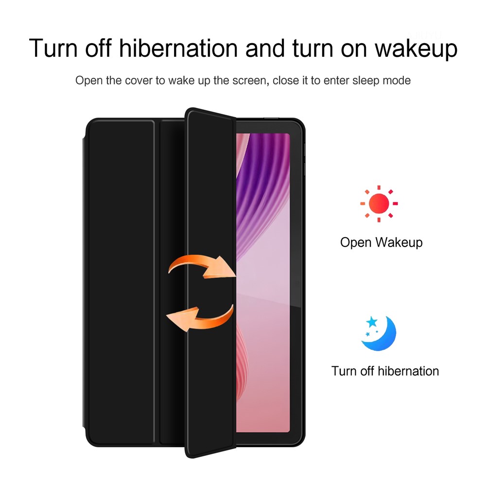  Lenovo Tab 10.1 2025 Fodral Tri-Fold Läder Svart