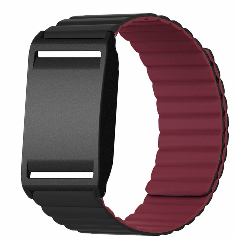  Polar Loop Klockarmband Silikon Magnetisk Loop Svart / Vinröd