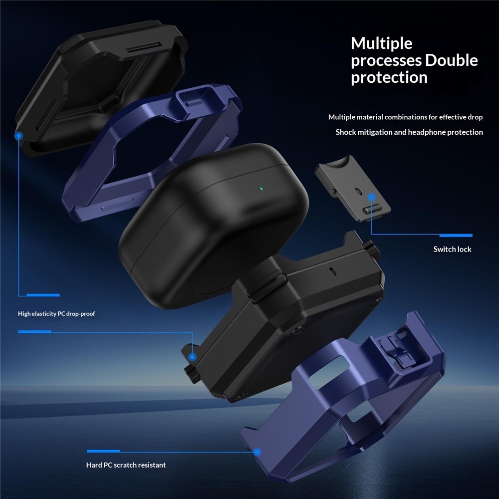  Samsung Galaxy Buds 4/4 Pro Skal Shockproof Hybrid Lila