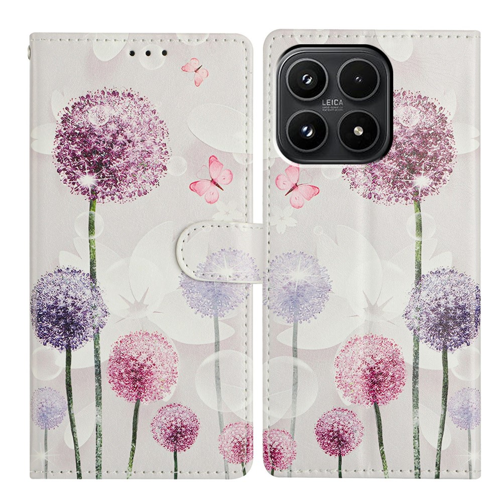 Xiaomi 17 Fodral Läder Maskrosor Rosa/Lila