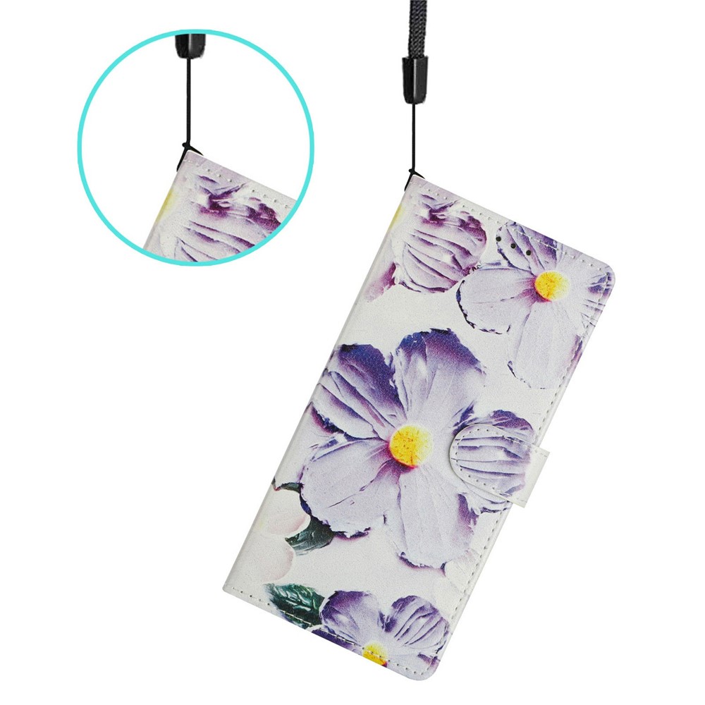  Xiaomi 17 Fodral Läder Blommor Lila
