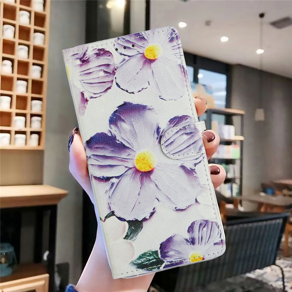  Xiaomi 17 Fodral Läder Blommor Lila