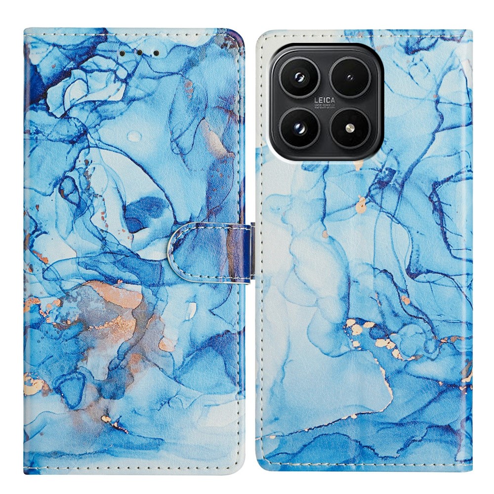  Xiaomi 17 Fodral Läder Marmor Blå