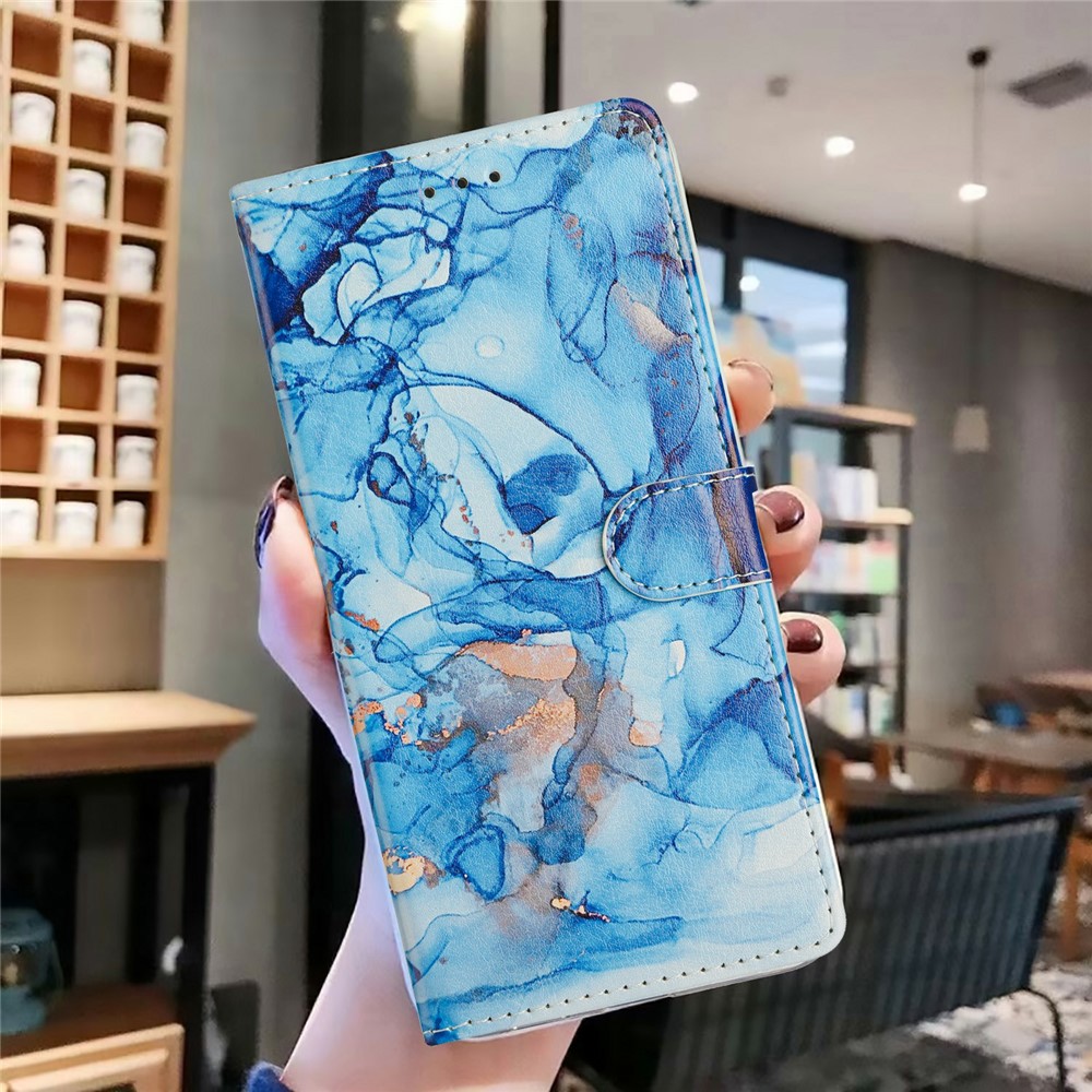  Xiaomi 17 Fodral Läder Marmor Blå