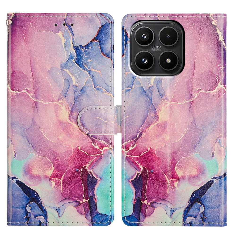  Xiaomi 17 Fodral Läder Marmor Rosa