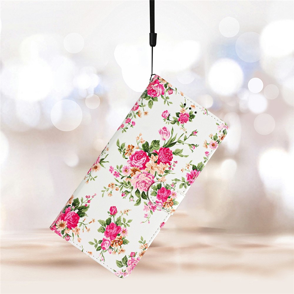  Samsung Galaxy A27 5G Fodral Läder Blommor Rosa