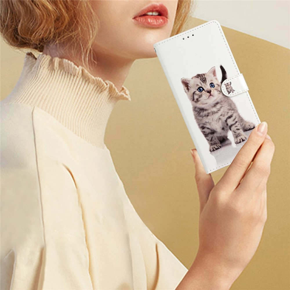  Samsung Galaxy A27 5G Fodral Läder Gullig Katt