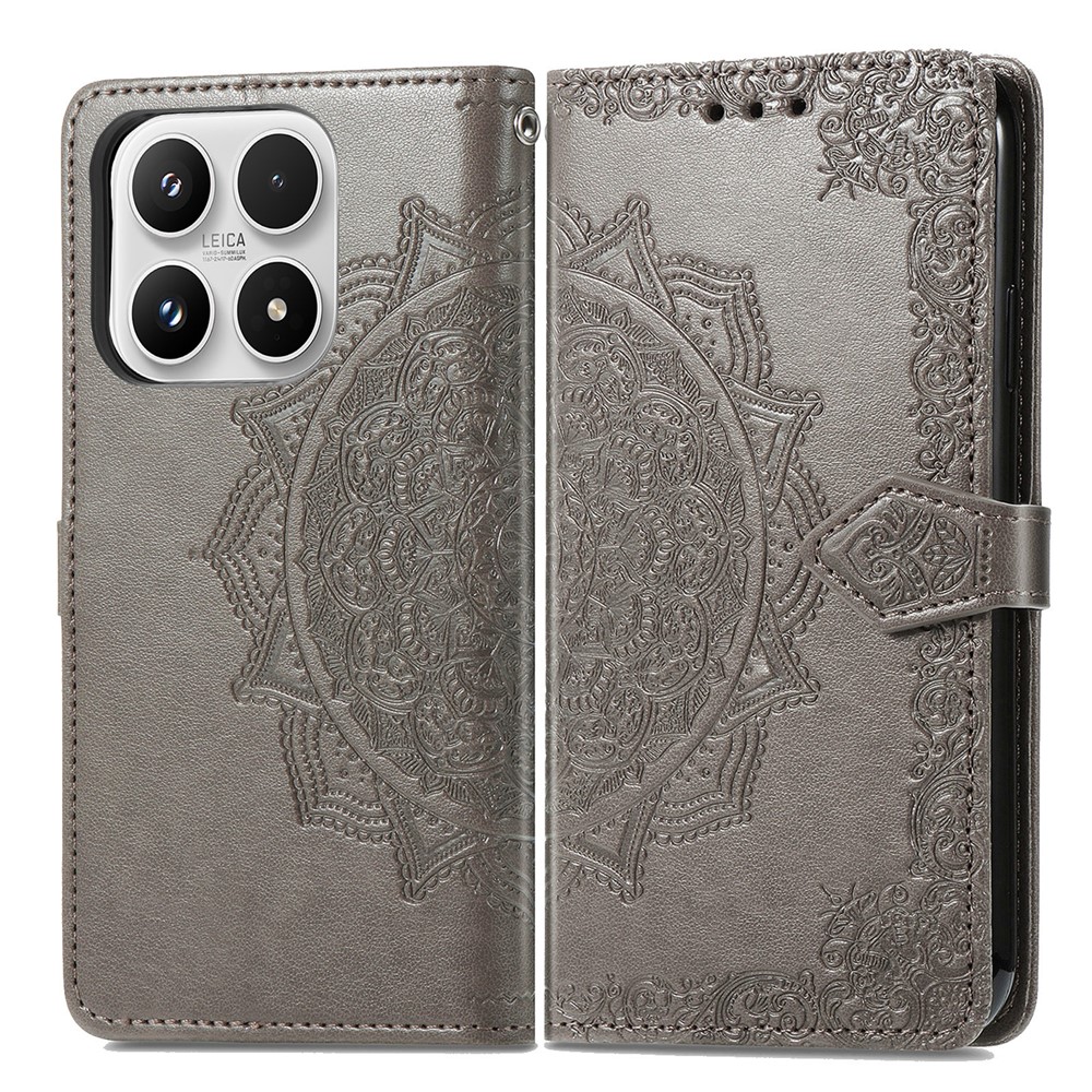  Xiaomi 17 Fodral Läder Mandala Grå
