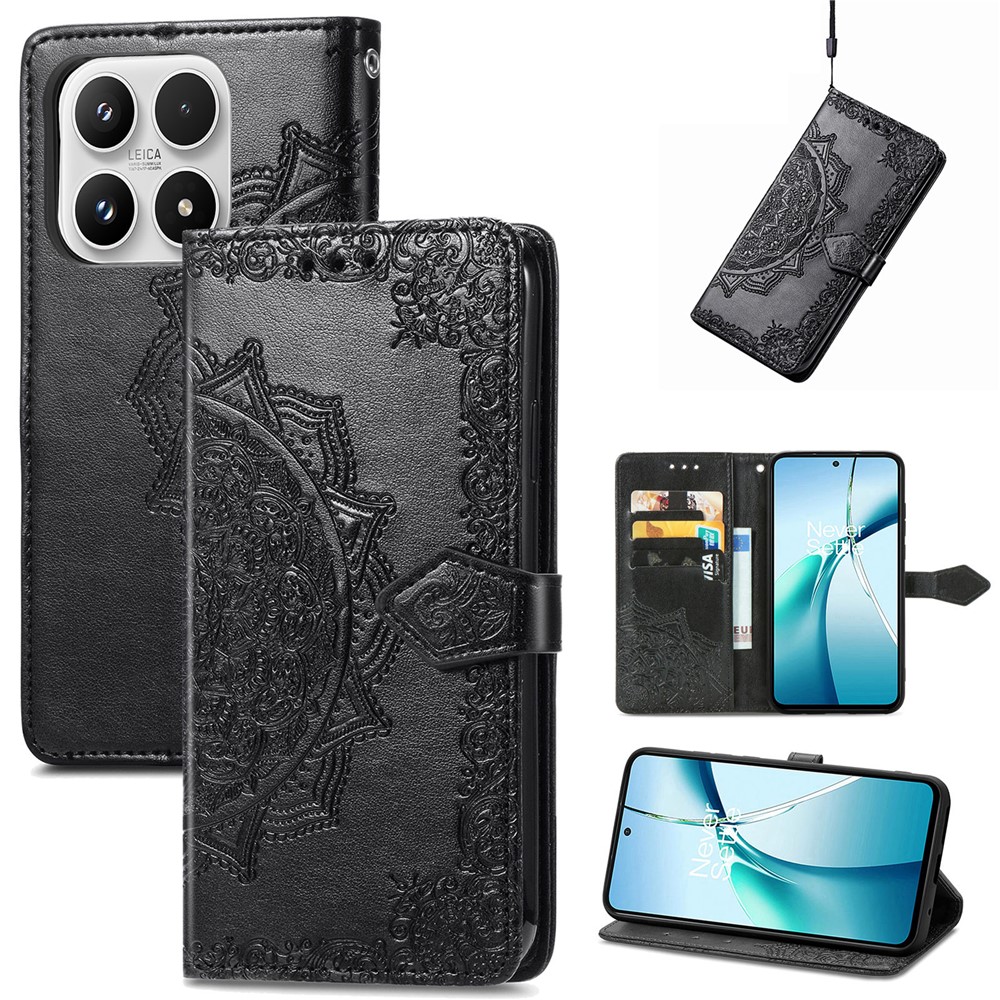  Xiaomi 17 Fodral Läder Mandala Svart