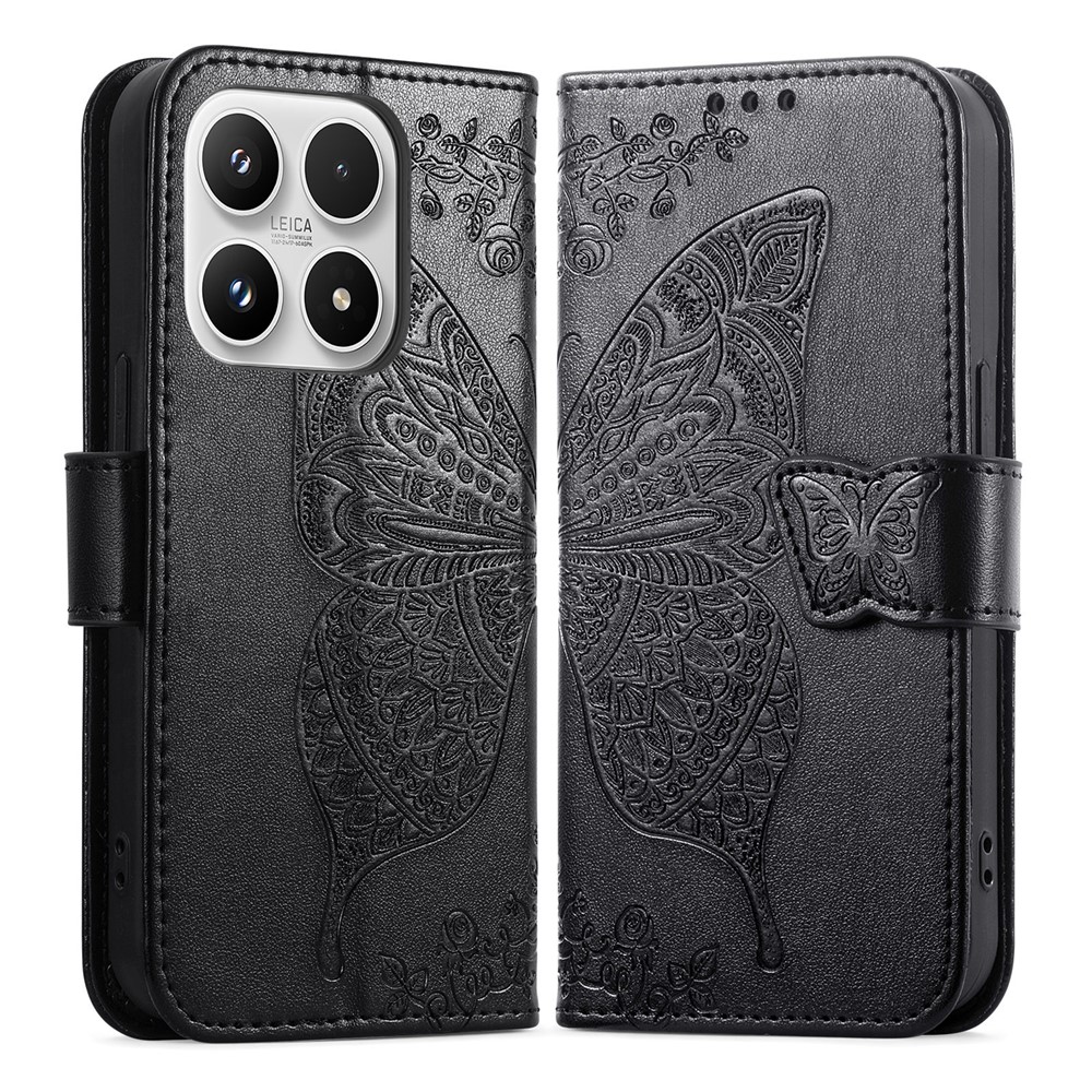  Xiaomi 17 Fodral Läder Fjäril Svart