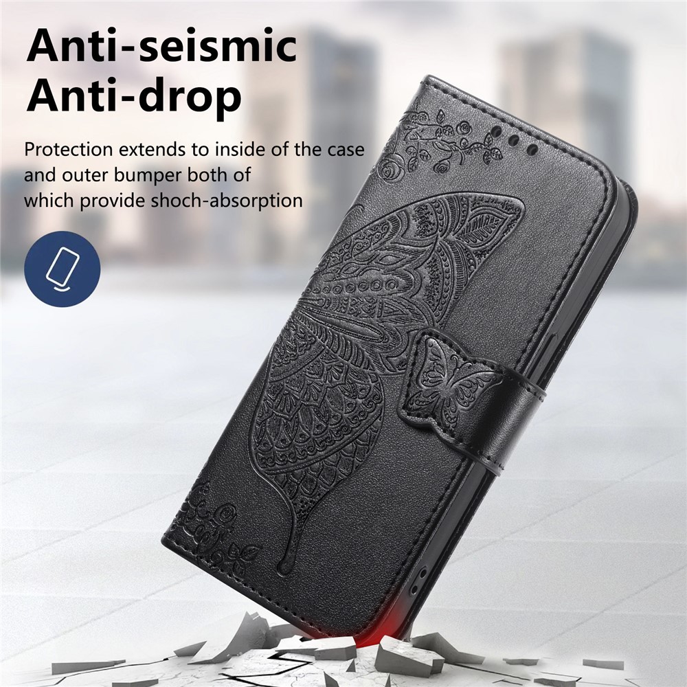  Xiaomi 17 Fodral Läder Fjäril Svart