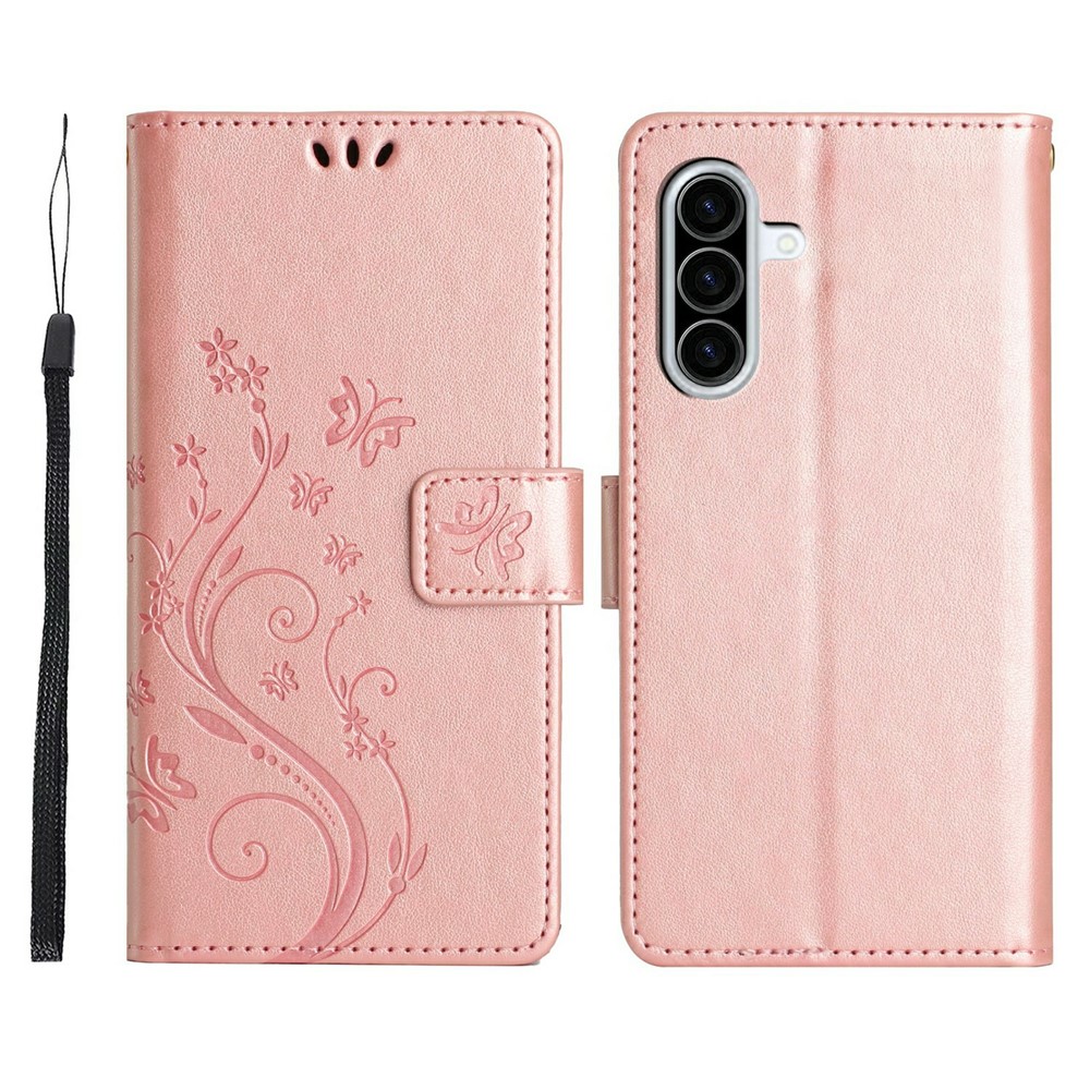  Samsung Galaxy A27 5G Fodral Blommor/Fjärilar Roséguld