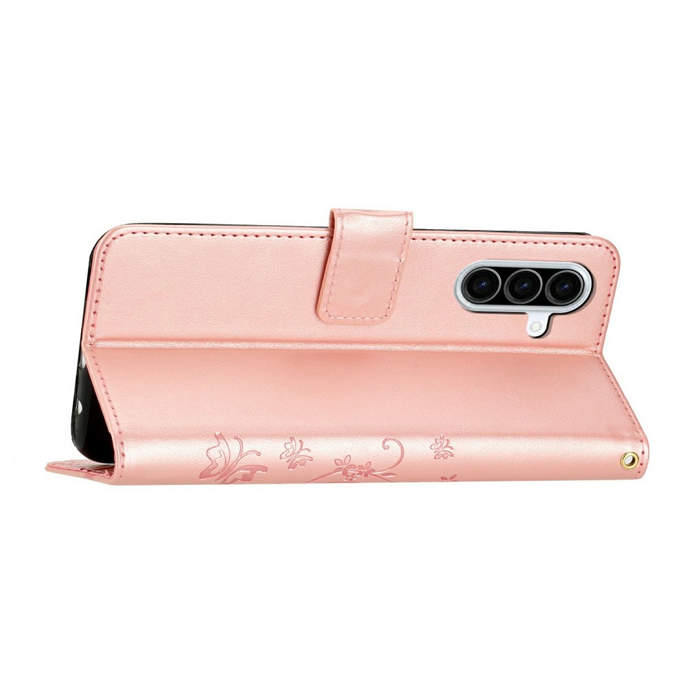  Samsung Galaxy A27 5G Fodral Blommor/Fjärilar Roséguld