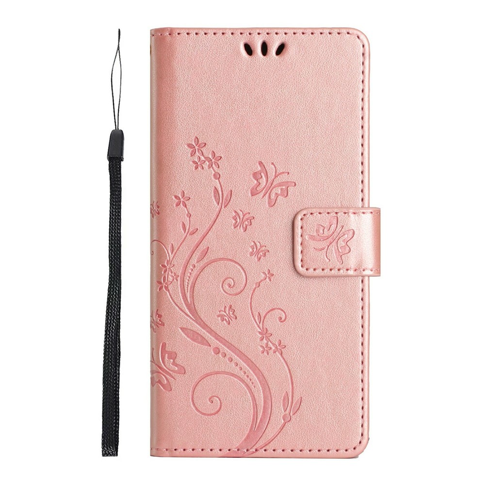  Samsung Galaxy A27 5G Fodral Blommor/Fjärilar Roséguld