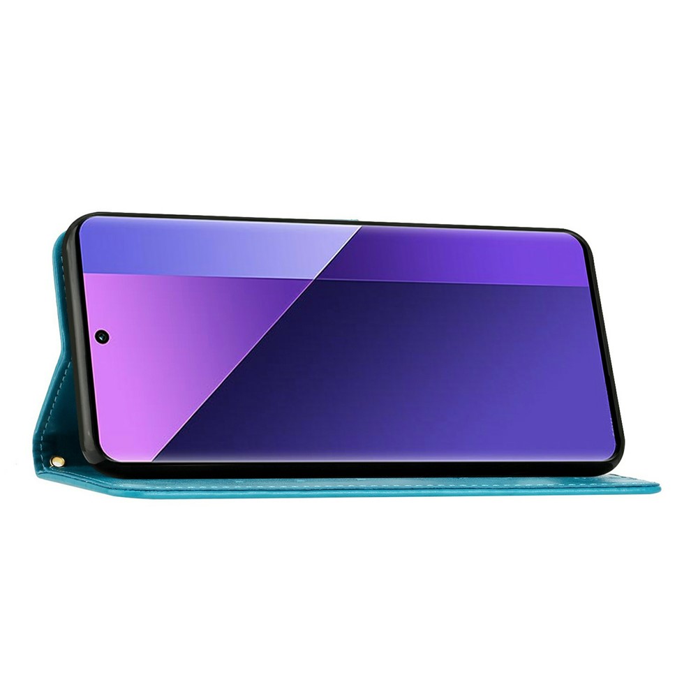  Samsung Galaxy A27 5G Fodral Blommor/Fjärilar Blå