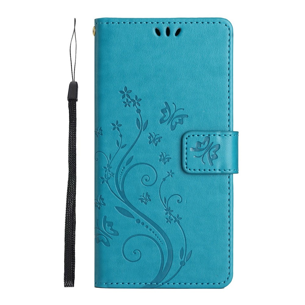  Samsung Galaxy A27 5G Fodral Blommor/Fjärilar Blå